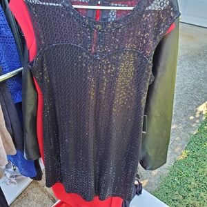 Express Black Sequin Dress